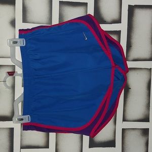 Nike shorts, size M, blue, pink, and purple